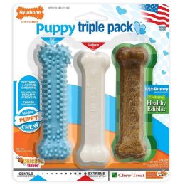 Nylabone Puppy Chew Variety Toy Treat Triple Pack 3 count; 1ea-SMall-Regular Up To 25 Ibs.