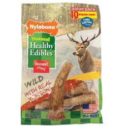 Nylabone Healthy Edibles WILD Antler Natural Long Lasting Venison Flavor Dog Chew Treats Antler; 1ea-Medium-Wolf 10 ct
