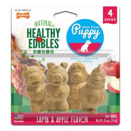 Nylabone Healthy Edibles Puppy Natural Long Lasting Dog Chew Treats Lamb Apple; 1ea-SMall-Regular 4 ct
