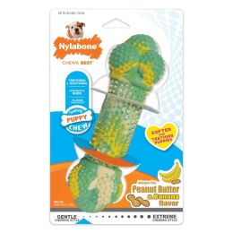 Nylabone Just for Puppies Double Action Bone Puppy Dog Teething Chew Toy Banana Peanut Butter; 1ea-Medium-Wolf 1 ct