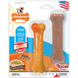 Nylabone Puppy Power Tough Puppy Chew Toys Twin Pack 1ea