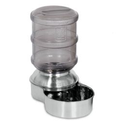 Petmate Replenish Waterer Stainless Steel Stainless Steel; Smoke Small