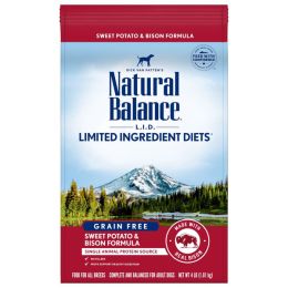 Natural Balance Pet Foods L.I.D. Adult Dry Dog Food Sweet Potato  Bison, 1ea/4 lb