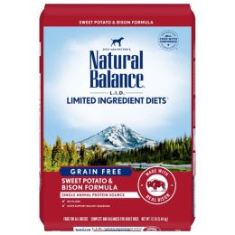 Natural Balance Pet Foods L.I.D. Adult Dry Dog Food Sweet Potato  Bison, 1ea/12 lb